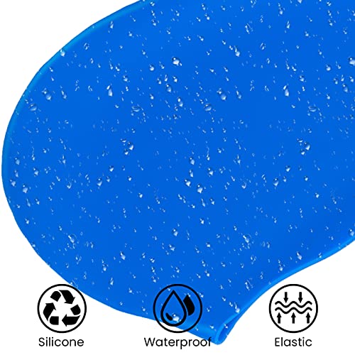 SUSNUAN Swimming Cap for Women Men Large Swimming Cap for Women Silicone Swimming Hat for Long Hair Adult Swimming Hat Swim Cap Dark Blue - Image 3
