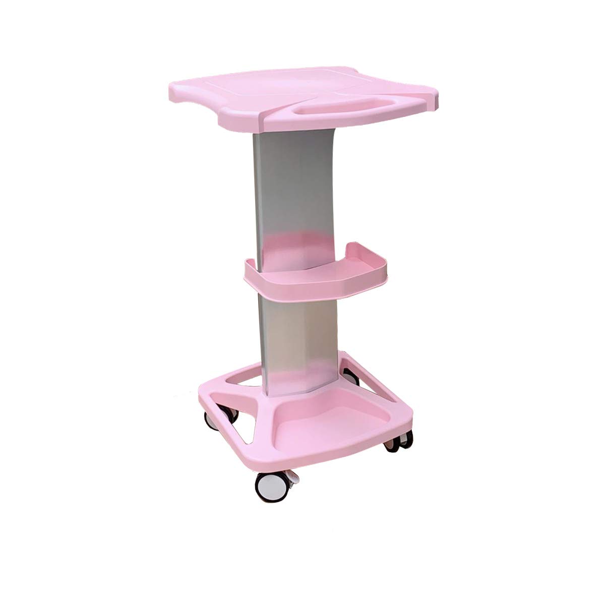 SOFEDY Beauty Cart,Salon Roller Trolley Cart Stand Beauty Instrument Tray Rolling Cart with Universal Wheel Spa Supplies Tool Cart Load 33lbs(Pink)