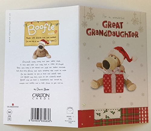 Uk Greetings Boofle Great Granddaughter Christmas Card #TOP2