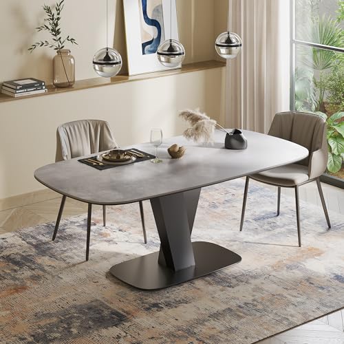 Image of Wakefit Falafel Dining Table - 6 Seater Marble Finish Top