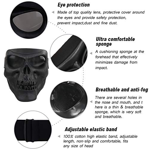 image for Flantor Motorcycle Goggle Skull Face Mask for Airsoft Paintball Motor 