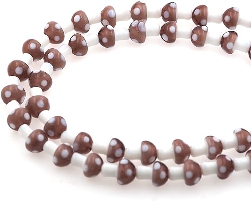 100 cuentas de hongo hongos de vidrio hechos a mano cuentas de Lampwork dijes de hongos de lámpara cuentas de vidrio para hacer pulseras de