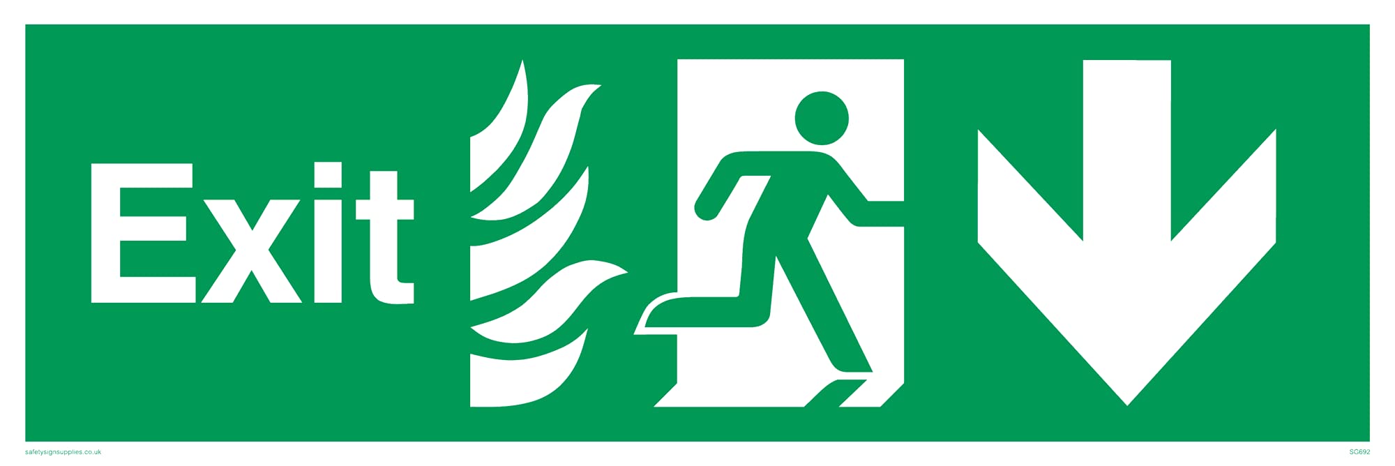 Pack of five - ExitArrow Down Sign - 300x100mm - L31
