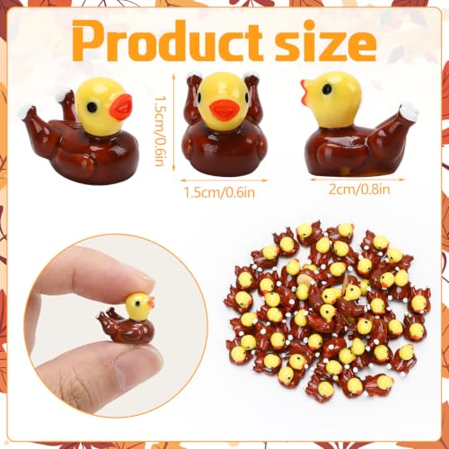 Image of JUNEBRUSHS 50 Pcs Thanksgiving Mini Resin Turkey Ducks Fall Figurines