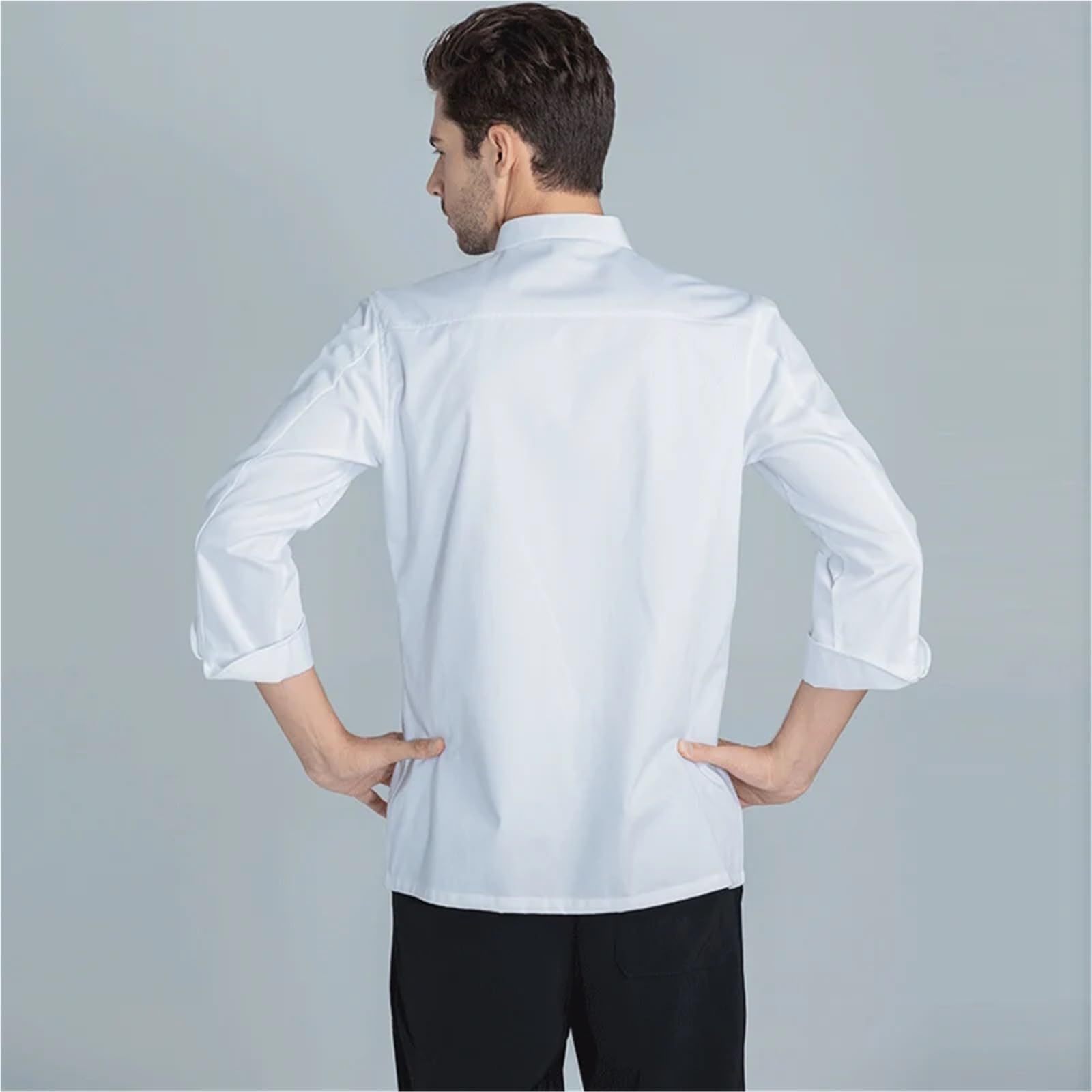 Divisa Da Cuoco Camice da cuoco for catering, camice da ristorante, cucina, chef, panettiere, uniforme da lavoro, abbigliamento da hotel, giacca da cuoco, tuta da cameriere for bar Per Chef(WHITE,XXL)