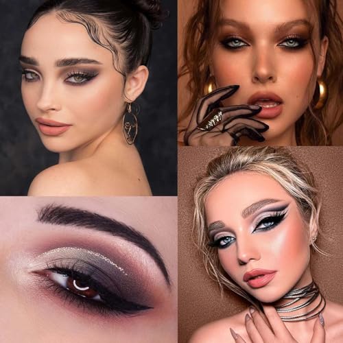 15 Sombras De Ojos De Color Negro,Pequeña Paleta De Sombra De Ojos Ahumada Eyeshadow,Paleta De Sombras De Ojos The Rock Nudes,Paleta De Sombras De Ojos De 15 Colores,Duradera Para Maquillaje Diario - imagen 7