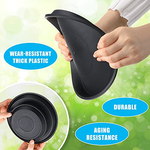 10 Pieces Plant Saucer Round Plastic Plant Tray Heavy Duty Potted Plant Drip Tray For Indoor Outdoor Garden Plants, 4/6/ 8 Inch (Black) #TOP2