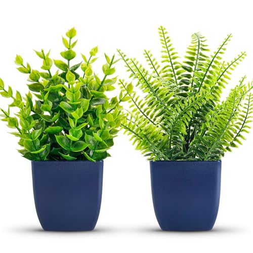 Der Rose Fake Plants 2 Pack Small Artificial Plants in