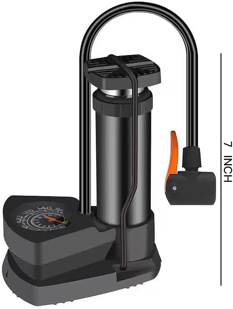 Portable Foot Pump with Dual Valve, Air Lock, and Accessories for Bicycles, Motorcycles, and Balls 6 51PDNWJ4E2L