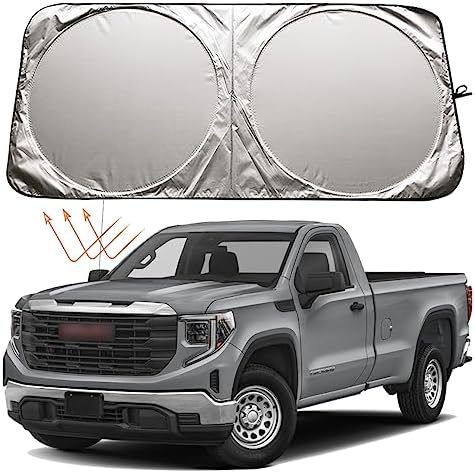 WeatherTech Sunshade Set For 2024 GMC Sierra/Denali 2500HD/3500HD Crew Cab - Blocks Sun & Frost, Fits Power-Sliding Rear Window - View #9