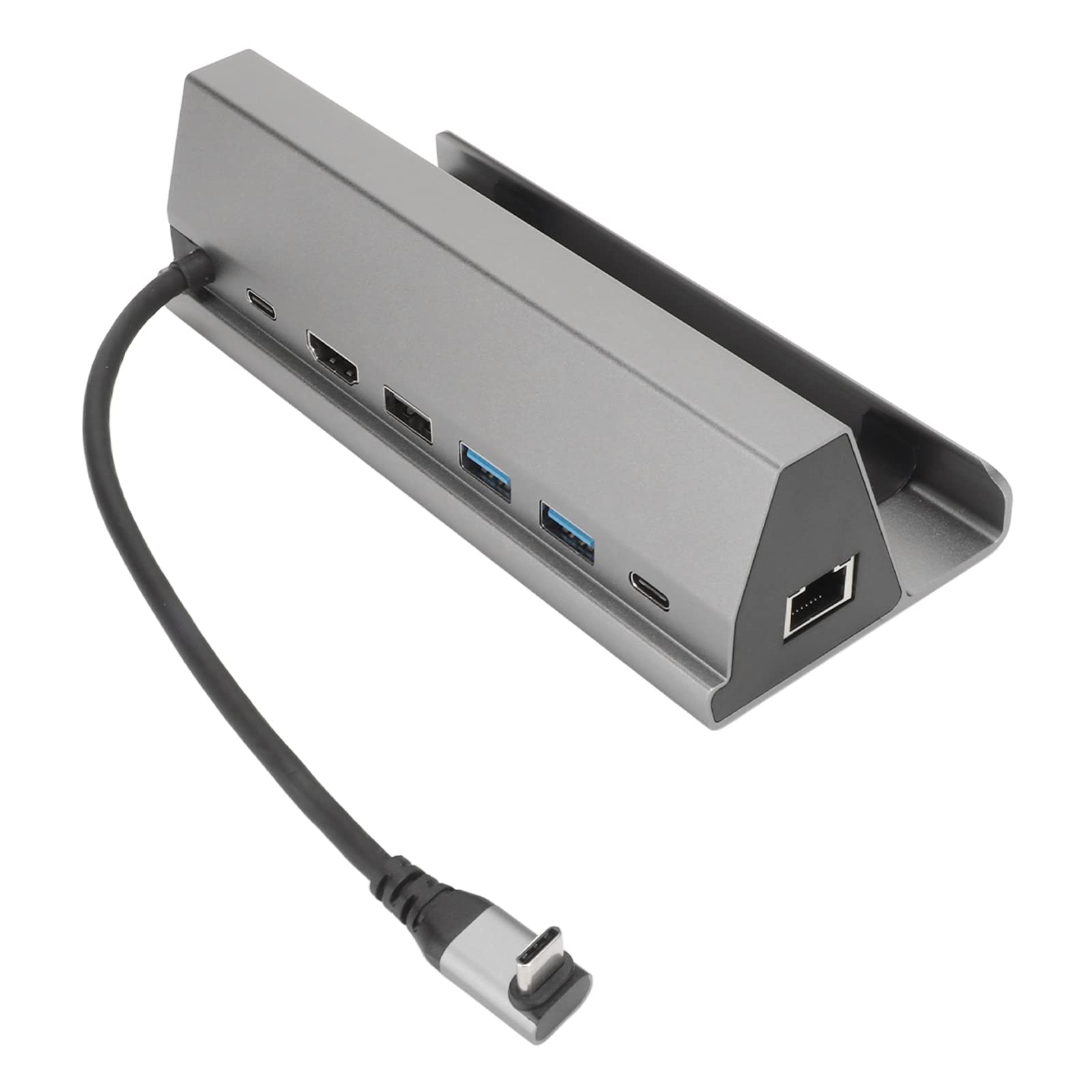 ASHATA 7 en 1 USB C Hub Adaptador Multipuerto, Estación de Acoplamiento Tipo C Dock, con 2 USB3.0 USB2.0 USB C RJ45 Dock de Expansión, 100W PD Cargador, para HDMI 4K60Hz