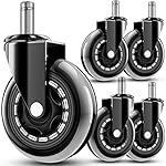 Perfect Design Style: Our office chair wheels feature an upgraded single-wheel design rather than a double-row configuration. The single-wheel design not only enhances the aesthetic appeal of the office chair but also provides a more even weight dist...