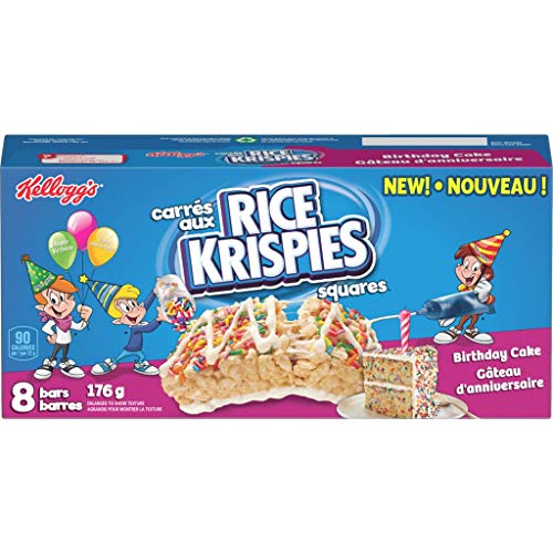 KELLOGG S Rice Krispies Birthday Cake Bars (8ct) 176g 6.2 oz {Imported from Canada}