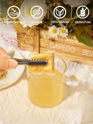 Image of TeeLux Ginger Tea Bags, Natural Ginger Root Tea, Spicy & Zesty & Warm Flavor, Caffeine Free, 100 Count