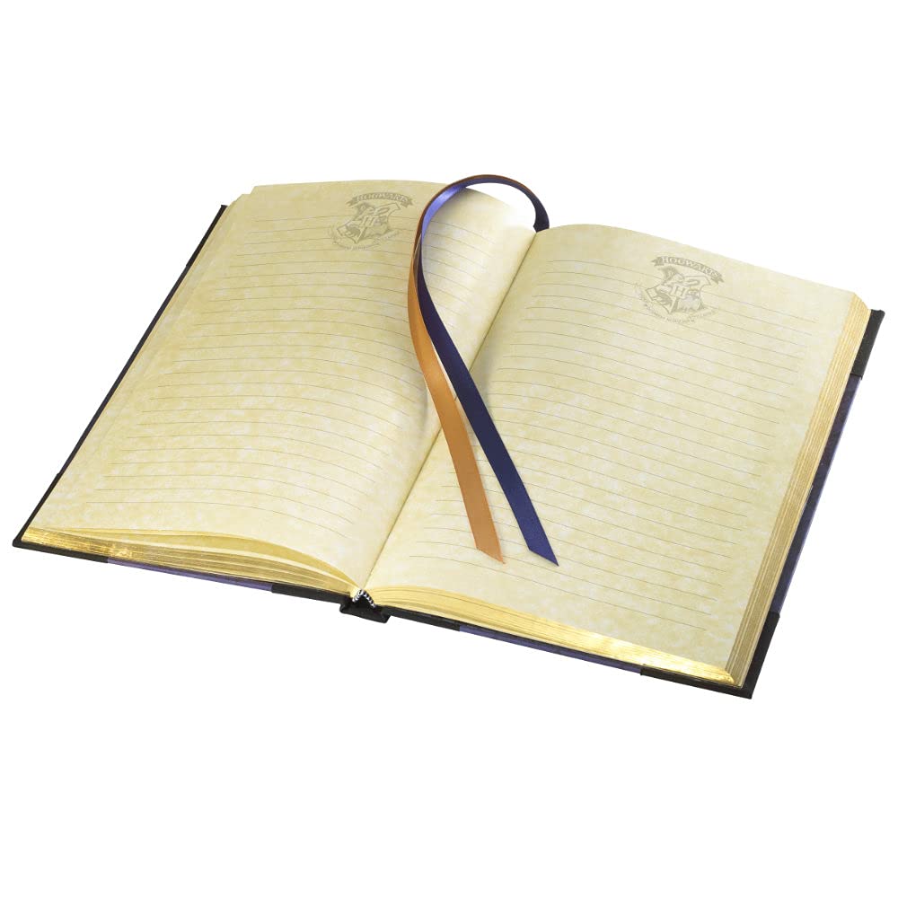 The Noble Collection Harry Potter Hogwarts Journal - 9.75in (25cm) Hardbound Lined with Gilded Edges and Die Cast Enameled Crest - Officially Licensed Film Set Movie Props Gifts