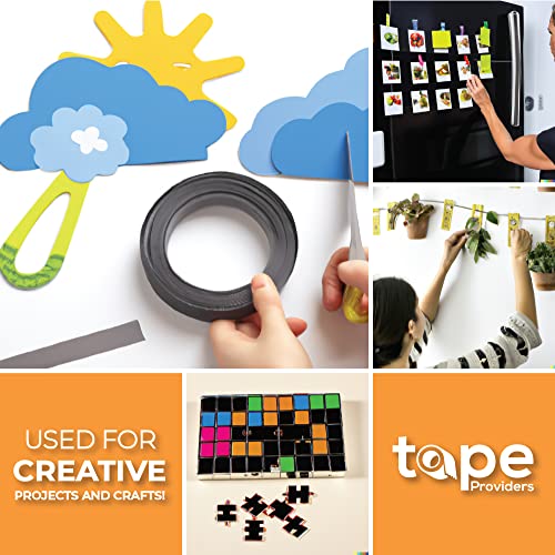 WOD MAG03-I Flexible Ultra-Thin Magnetic Tape Roll – 1/2 inch x 10 feet – Suitable Craft Magnets for DIY, Art Projects and Photos – Sticky Self Adhesive