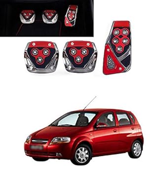 PRIKNIK Anti-Skid Car Pedals(Manual Shift) 3 Pcs Sports kit Pad Covers Set Compatible with Aveo UVA