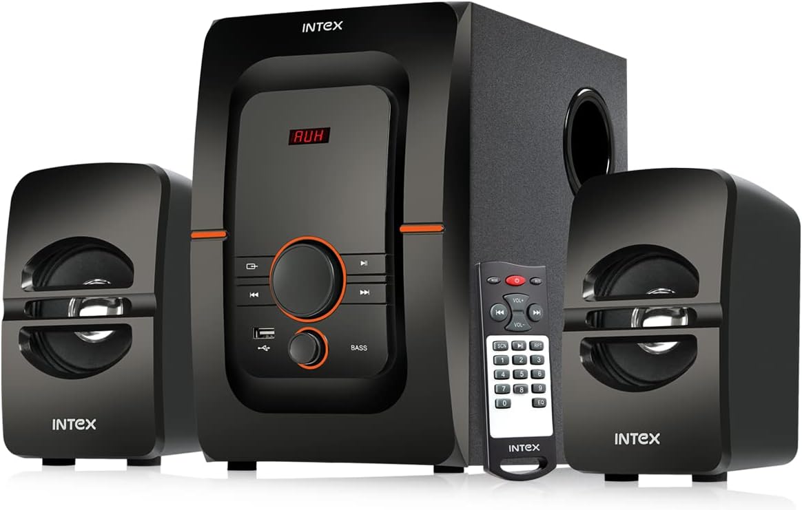 Intex MM 54 Watts USB, Auxiliary, Bluetooth Speaker 2.1 Bang Plus FMUB (Black)