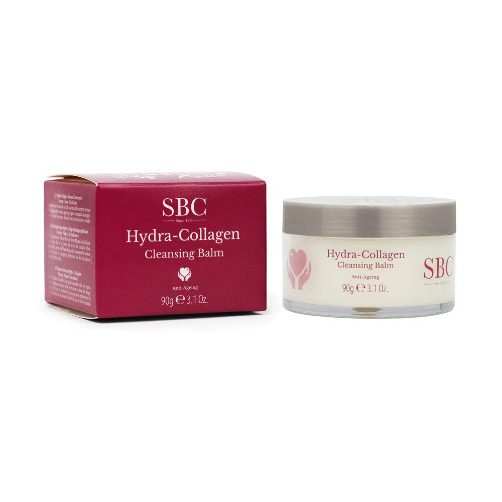 SBC Skincare - Gel nettoyant pour le visage au collagène marin - 90 g - Élimine les restes de maquillage et impuretés de la peau - Effet rafraichissant - Gel hydratant - Hydra-Collagen Cleansing Balm