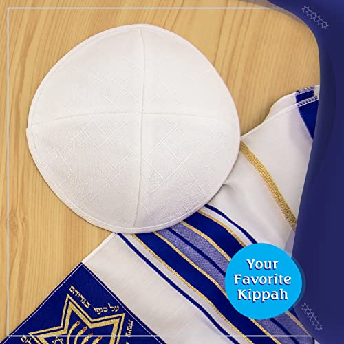 Image of Pack of 5-Pcs - Hq Satin /Linen /Velvet /Raw Silk /Suede Kippah for Men, Yamaka Hat Designed in Israel - Kippot Bulk
