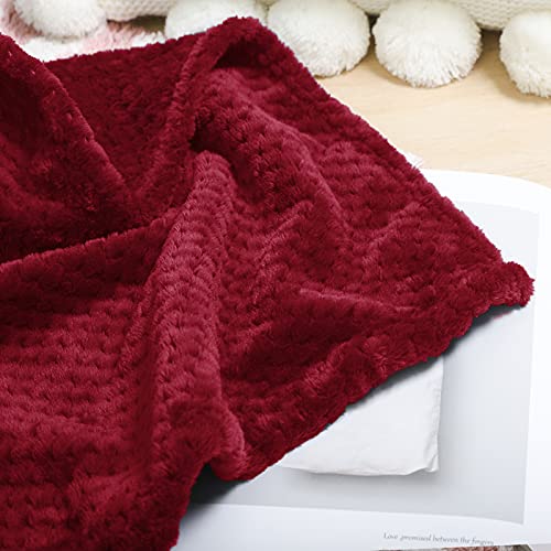 Exclusivo Mezcla Waffle Textured Fleece Baby Blanket, Soft And Warm Swaddle Blanket, Infant, Newborn, Toddler And Kids Receiving Blankets For Crib Stroller (Deep Red, 30X40 Inches) #TOP5