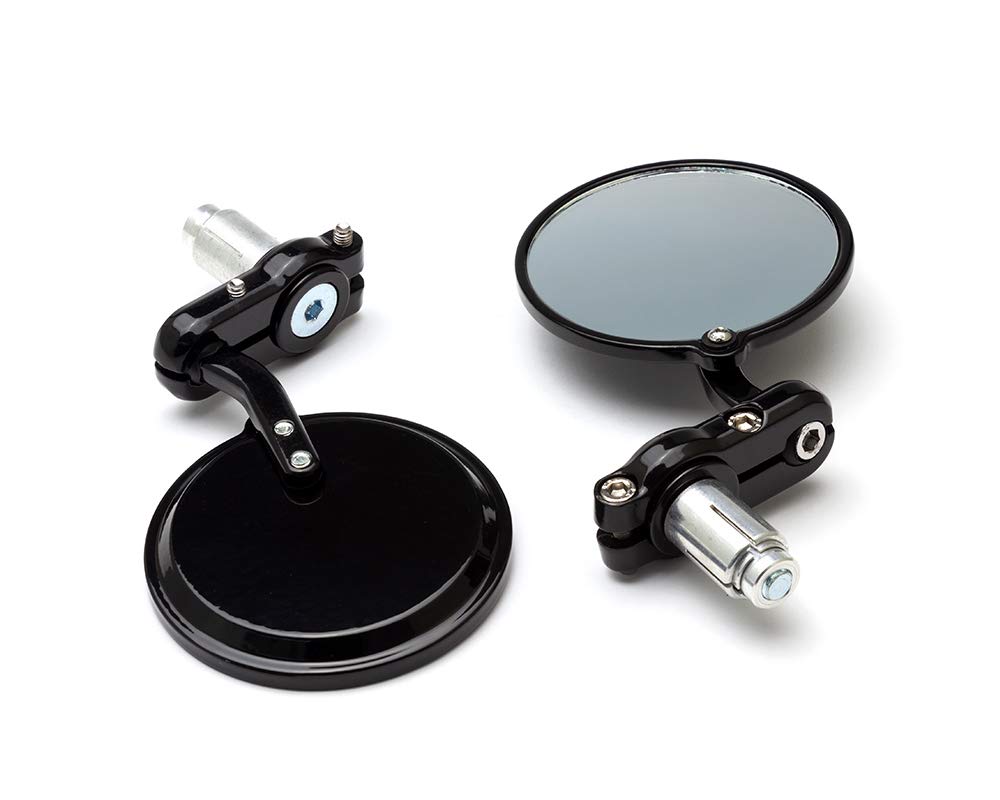 Moto Rétroviseurs Embout Guidon Aluminium Noir pour 22mm guidon