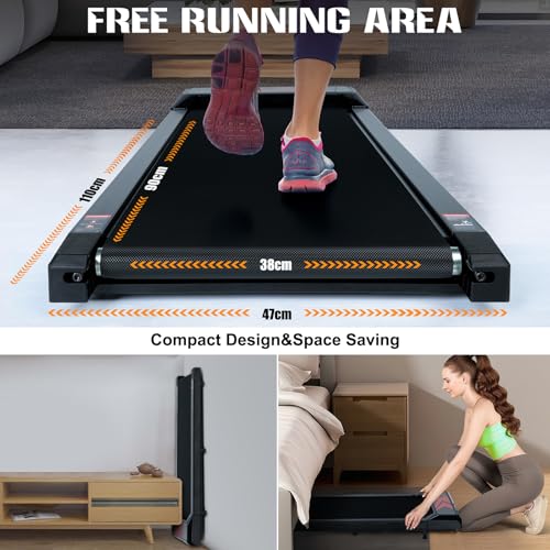 AiQInu 5% Inclinación Cinta De Correr, 2.5 HP Cinta De Andar, con Mando A Distancia, Pantalla Led y Funcionalidad De Aplicación Bluetooth, Walking Pad para Casa Uso DoméStico Y En La Oficina, 2-6 Km - imagen 6