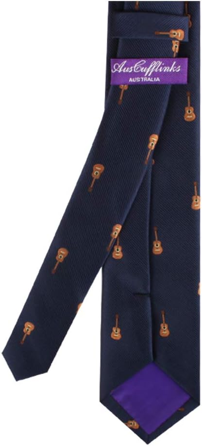 AUSCUFFLINKS Guitar Player Music Lover Tie for Him | Acoustic Guitarist Gift Skinny Neckties | Present for Work Colleague | Bday Gift for Guys (Guitar) - Image 9