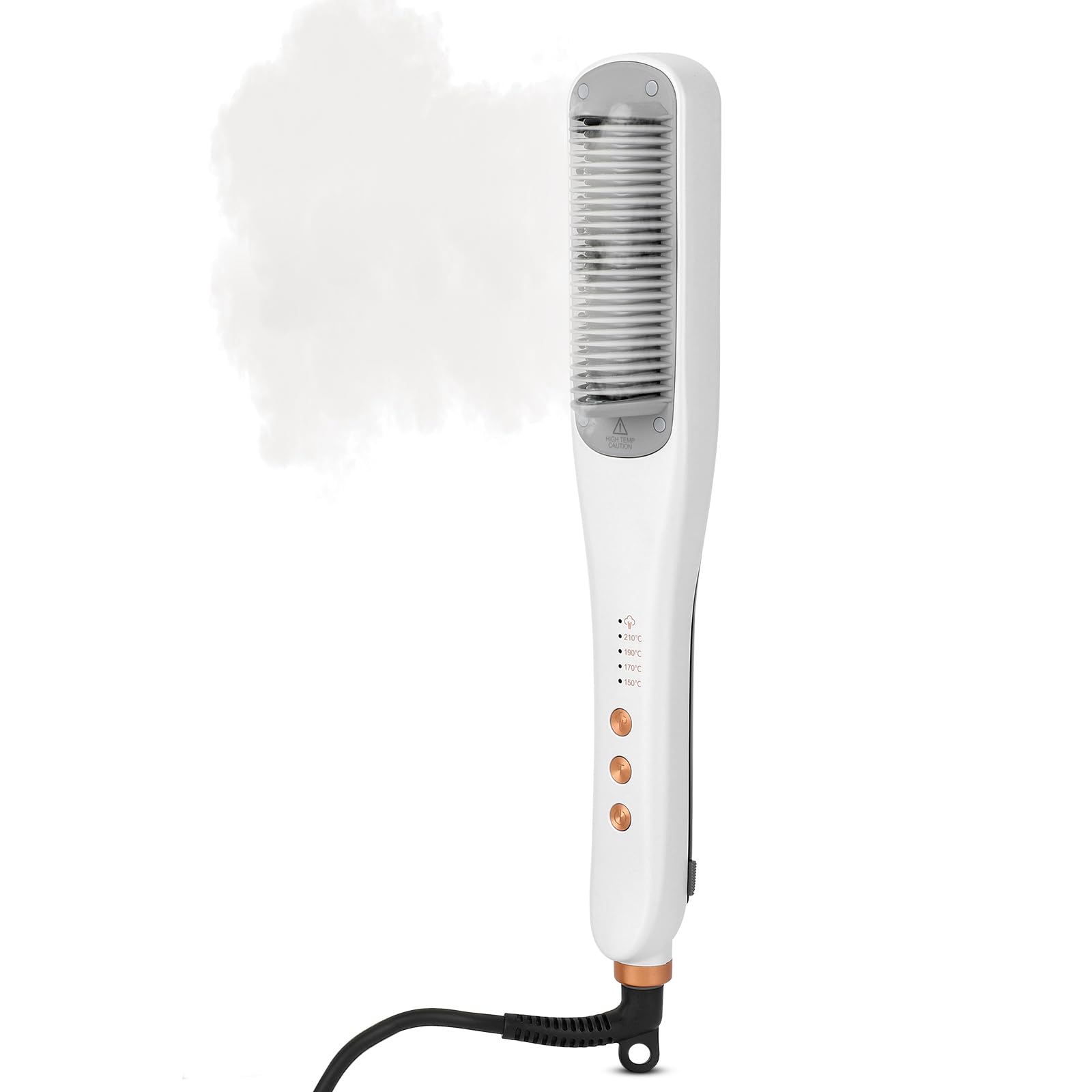 AraStyleon Steam Hair Straightener - 4 Temperature Levels, 30s Fast Heat, Ceramic Plates, Blanco