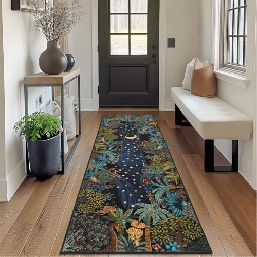GarveeHome Jungle Hallway Runner Rug, Soft Green, Non-Slip