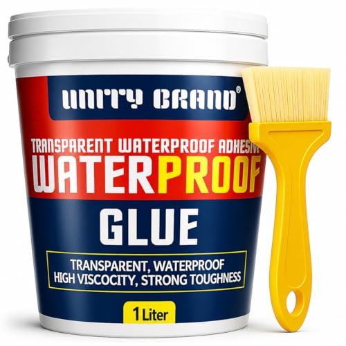 Image of UB Unity Brand Transparent Waterproof Glue for Leakage, Epoxy Resin for Flooring, Crack Seal Agent Waterproofing for Roof Leakage Solution Indoor Outdoor Waterproof Adhesive Sealan (1 kg Glue)