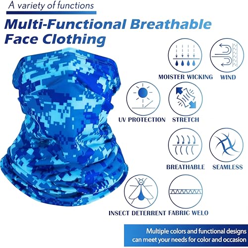 Image of SATINIOR Summer Neck Gaiter Mask Windproof Scarf UV Protection Balaclava Bandanas Breathable Outdoor for Men Women