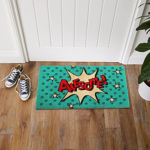 Image of Onlymat Awesome Printed Doormat - Durable, Weather Resistant, Easy to Clean Coir Doormat with Anti-Slip PVC Backing for Home Entry Indoor and Outdoor Use - 45 x 75 cm