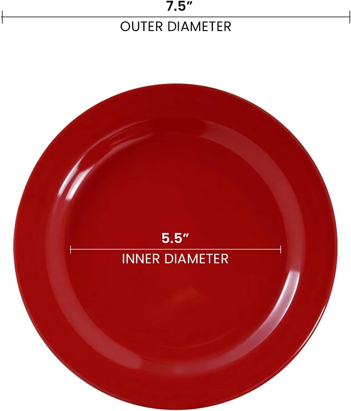 Smarty Had A Party - Premium 7.5 Inch Red Disposable Salad and Dessert Plates – 120 Count Heavy Duty BPA-Free Plastic Plates, Recyclable Party Plates for Events & Gatherings