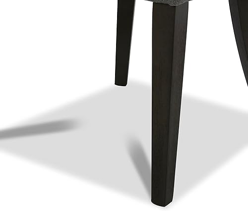 Miniatura 9 de Watson & Whitely Sillas de comedor tapizadas con respaldo alto, acabado de tela fácil de limpiar y patas de madera maciza en espresso cepillado,