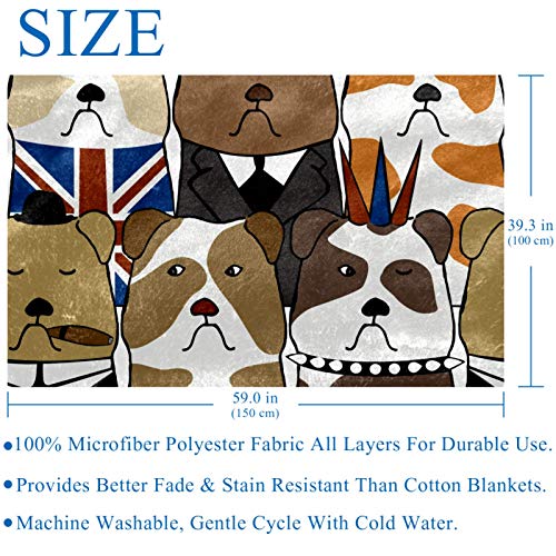 Couverture bouledogue anglais plaid doux chaud pour lit et canapé - 6