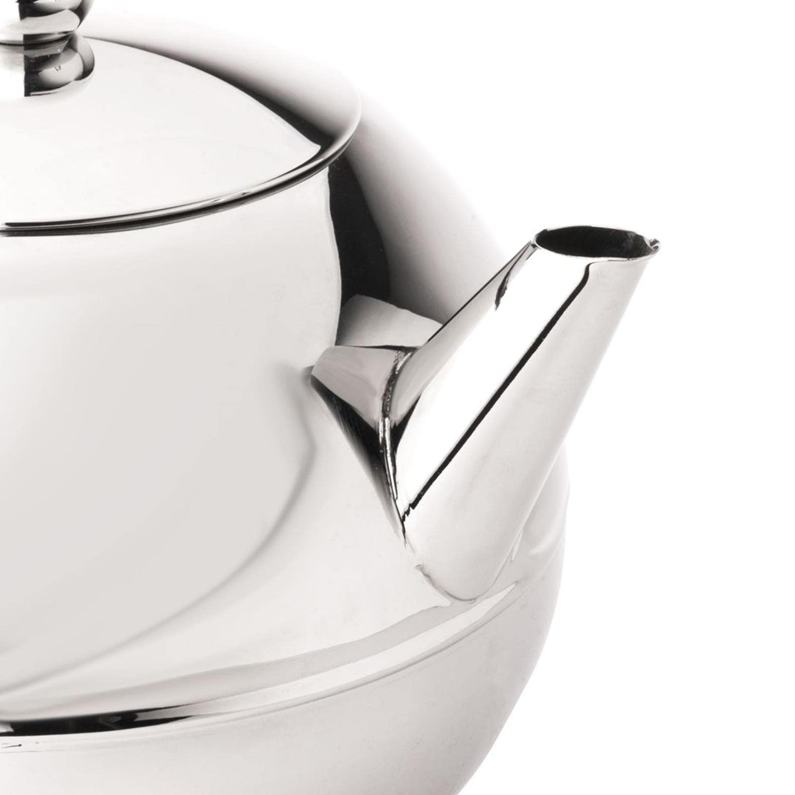Bredemeijer Bella Ronde Edelstahl-Teekannen-Set 1,2 L - Doppelwandige Edelstahlkanne in Kugelform, silber - Mit schwarzem Untersetzer & Tee-Filter Sieb-Aufsatz - ideal für Teebeutel & losen Tee