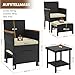 Yaheetech 5er Set Rattan Gartenmöbel Balkonmöbel Terassenmöbel Außen Kleiner Balkon mit 2 Einzelsofas & 2 Fußhocker & 1 Kaffeetisch, Schwarz & Beige