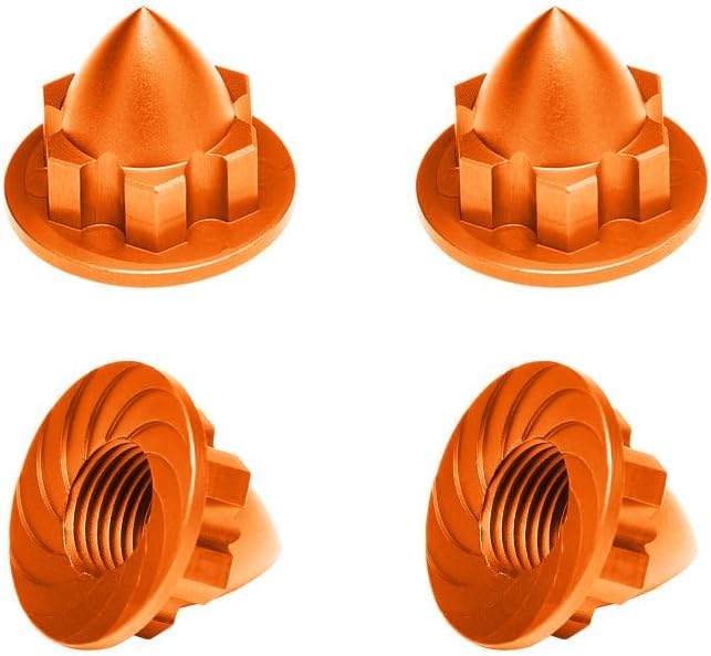 Aluminum 22mm Wheel Cone Locker for Traxxas 1:5 X Maxx 6S / X Maxx 8S / XRT 8S / 1:6 Funco Pro Scale Sand Car Upgrades - 4Pc Set Orange