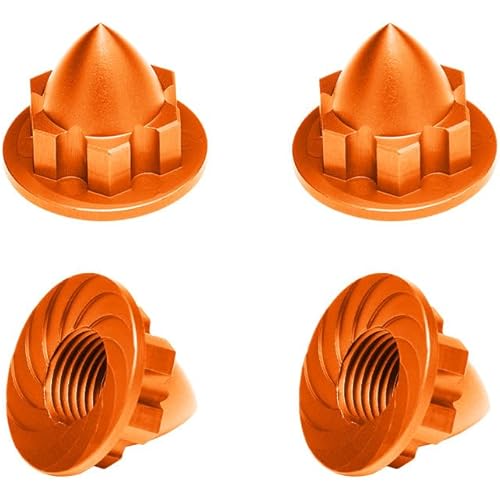 Aluminum 22mm Wheel Cone Locker for Traxxas 1:5 X Maxx 6S / X Maxx 8S / XRT 8S / 1:6 Funco Pro Scale Sand Car Upgrades - 4Pc Set Orange