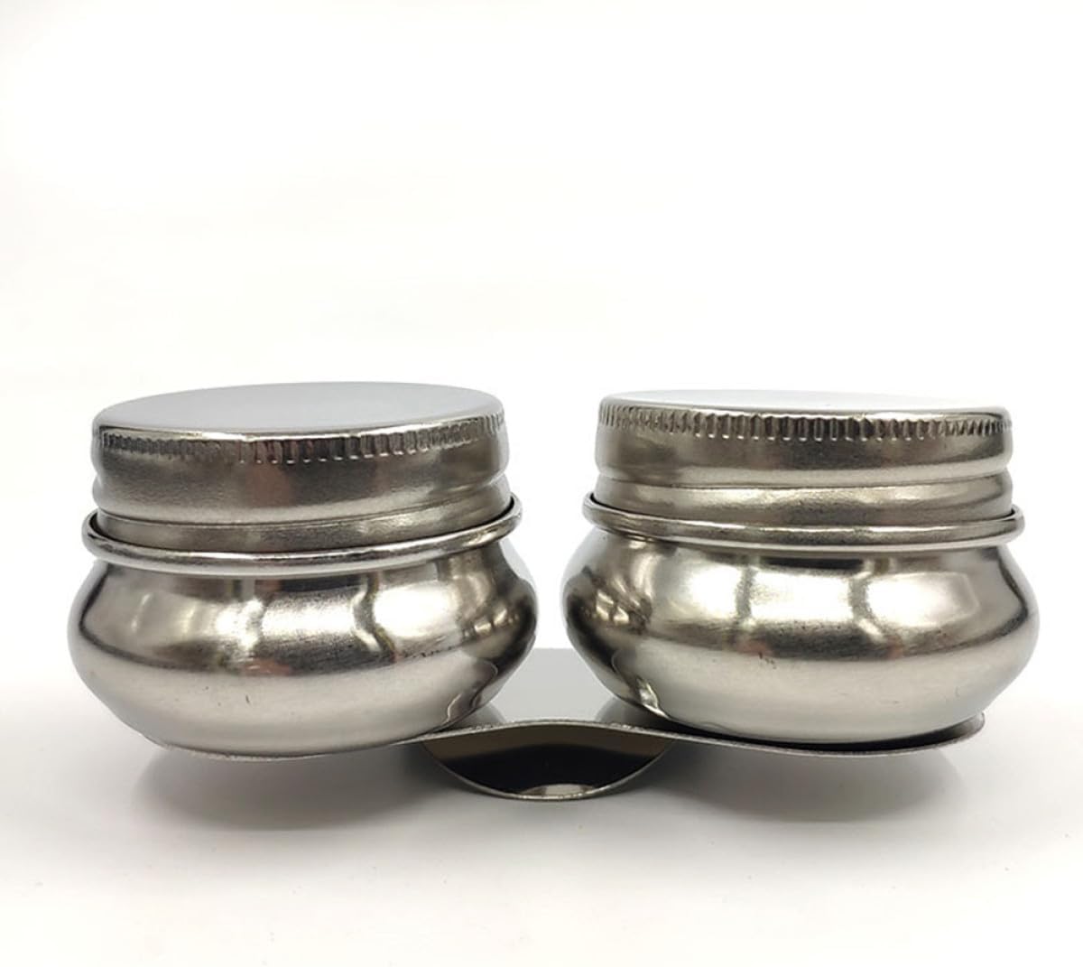 Artibetter 2pcs Stainless Steel Oil Painting Dipper and Turpentine Container Set, Small 4cm X 2.5cm Palette Cups for Outdoor and DIY Watercolor Painting Supplies