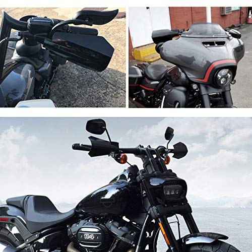 StarknightMT Motorcycle Handguards Black Coffin Cut Stainless Steel