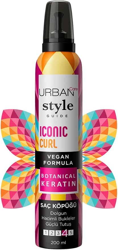 URBAN Care Style Guide Iconic Curl Hair Foam Providing Voluminous Curls - Strong Grip 200 ml- Vegan
