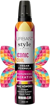 URBAN Care Style Guide Iconic Curl Hair Foam Providing Voluminous Curls - Strong Grip 200 ml- Vegan