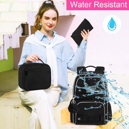 HPJGD 3 unidades de mochila para laptop para meninas, mochila escolar resistente à água de 43 cm com
