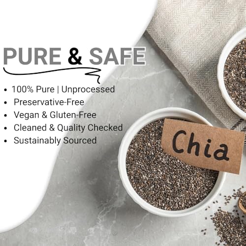 Image of Cultivate Crest Organic Chia Seeds 200g | 100% Natural & Raw, High Protein Seeds | Rich in Omega 3 & High Fibre, Vegan Superfood, Gluten Free, For Smoothies, & Daily Nutrition for Weight Management