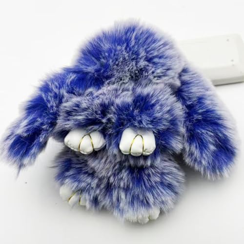 Fluffy Keychain Plush Bunny Key Rings Faux Fur Keyring Pompom Keychain for Women Car bag Backbag - Image 5