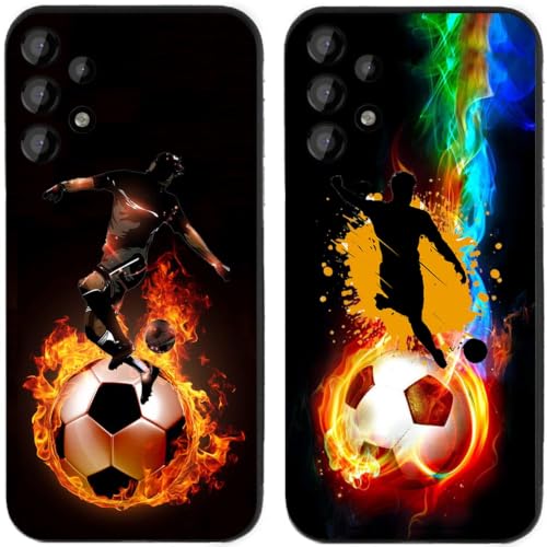 2 Pcs Sport Back Phone Cover (Case for Samsung Galaxy A23 5G/4G,Football Player)