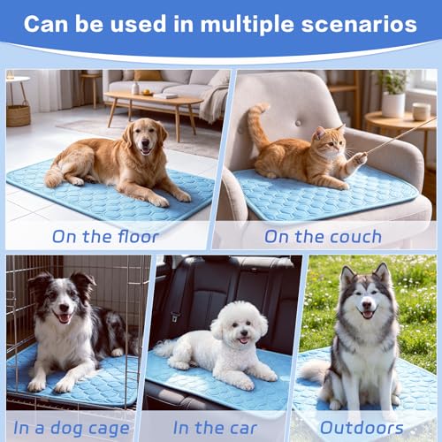 Cooling Mat for Dogs, Q-Max>0.5 Washable Dog Cooling Mat, Portable Kennel Cooling Pet Pad for Summer, Non-Slip & Non-Toxic Arc-Chills Dog Bed Mat & Crate Pad for Extra Large Dog — view 4