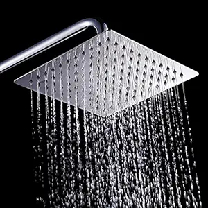 Shoppingekart Bathroom Faucet 8 Inch Square Stainless Steel Overhead Shower Ceiling Shower Head Rainfall Shower Head for Bathroom (8 X 8 Inches/Overhead Shower/Stainless Steel/Chrome)